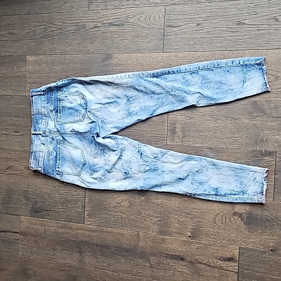 80s STYLE DISTRESSED BLEACHED ACID WASH SCULPTING SKINNY JEAN. SIZE 9 - Picture 5 of 6